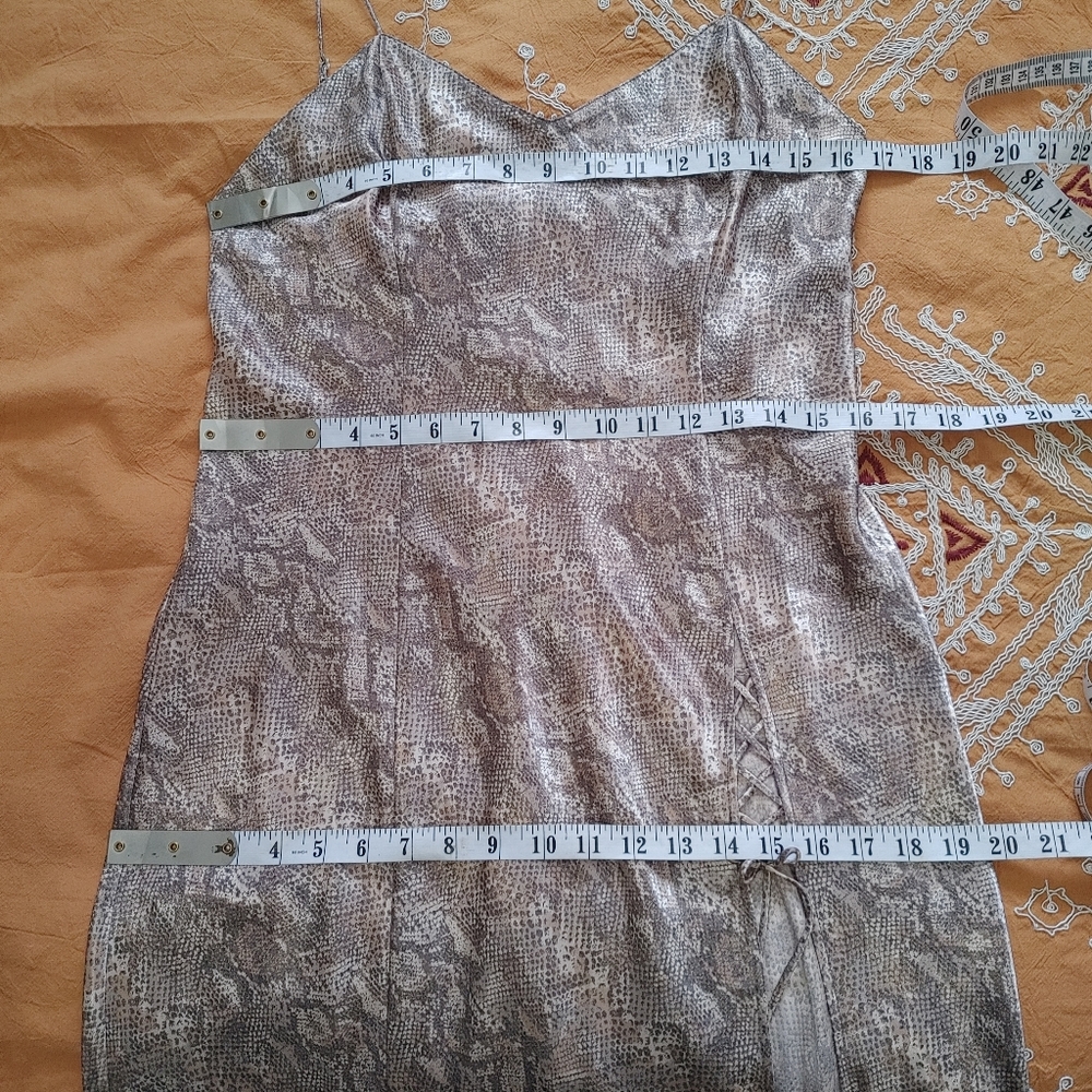 La Senza snakeskin printed satin maxi slip dress size M - Picture 10 of 11
